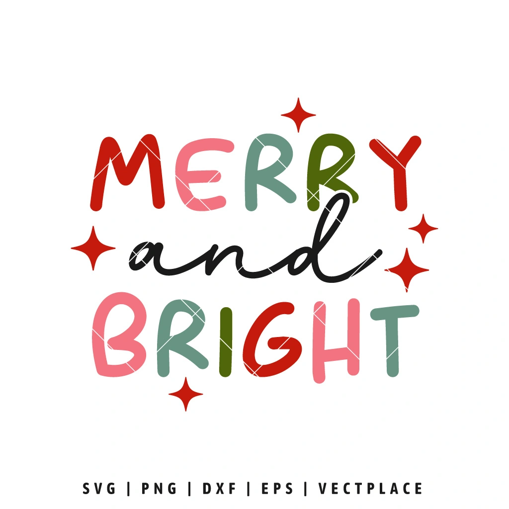Merry and Bright SVG | Christmas SVG - Vectplace