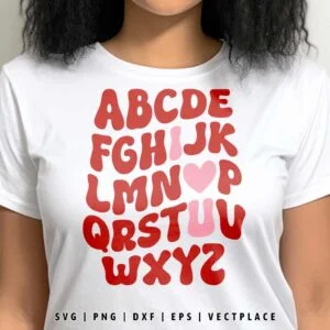 I Love You ABC Alphabet SVG