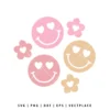 Retro Heart Eye Smiley Face SVG