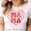 Valentine Mama Checkered Heart SVG