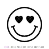 Free heart eye smiley face SVG design, love emoji style cut file for Valentine’s Day Cricut and Silhouette projects