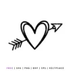 FREE Heart with Arrow SVG