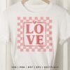 LOVE Checkered SVG Retro Valentine Design