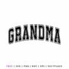 Free Grandma SVG with bold varsity lettering style, perfect for Cricut and Silhouette projects, t-shirts, decals, Mother’s Day and Grandma gifts