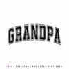 Free Grandpa SVG with bold varsity lettering style, perfect for Cricut and Silhouette projects, t-shirts, decals, Father’s Day and Grandpa gifts