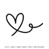 Free hand drawn heart SVG minimalist line art love design for Cricut and Silhouette