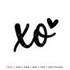 Free XO Valentine’s Day SVG with heart minimalist love design