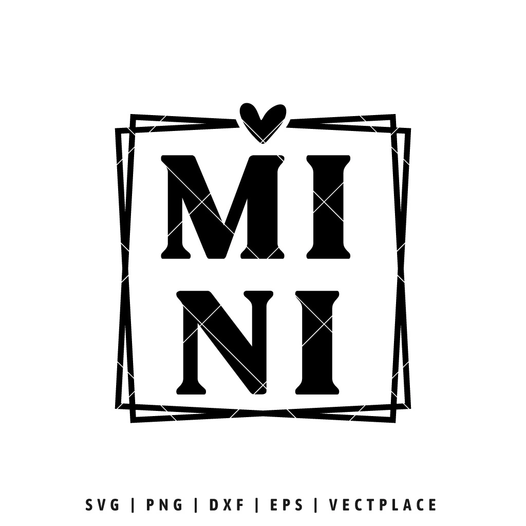 Mini SVG with heart frame, minimalist Valentine's Day love cut file for Cricut and Silhouette