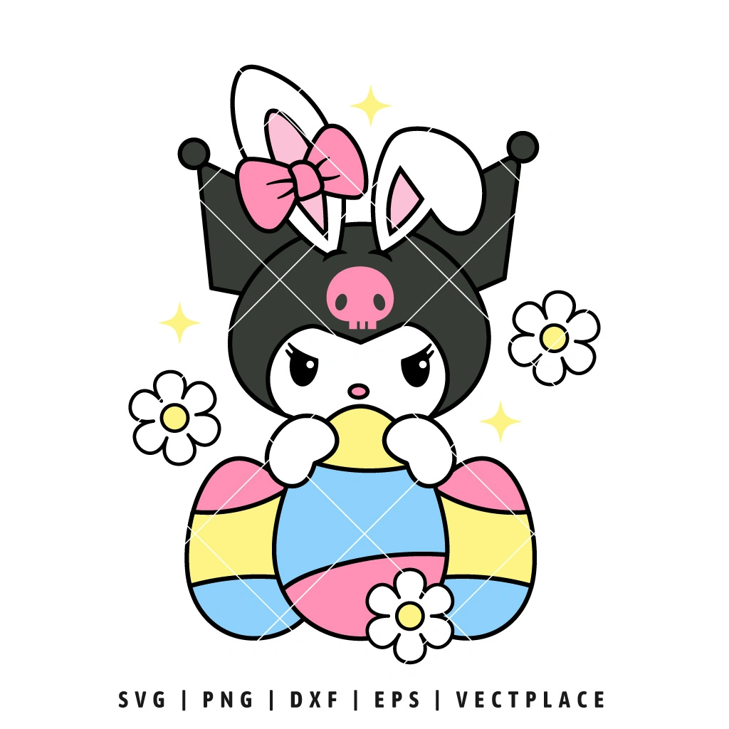 Kuromi Bunny SVG  Easter Egg SVG - Vectplace