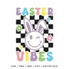 Easter Vibes Smiley Face SVG Retro Checkered Design
