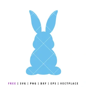 Free Easter Bunny SVG silhouette, simple bunny cut file for Cricut and Silhouette Easter crafts