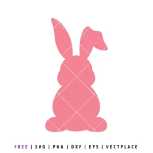 Free Simple Bunny SVG silhouette, minimalist Easter bunny cut file for Cricut and Silhouette crafts