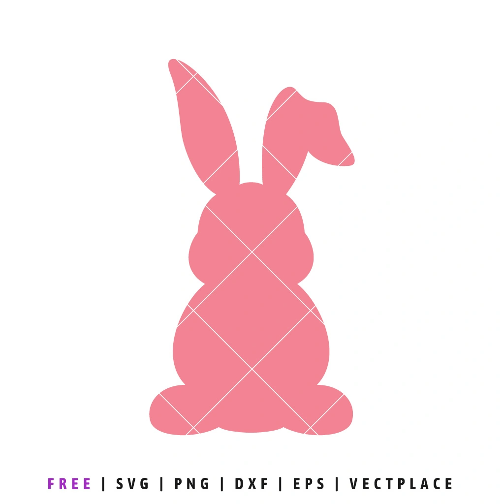 Free Simple Bunny SVG silhouette, minimalist Easter bunny cut file for Cricut and Silhouette crafts