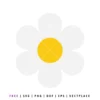 Simple daisy flower SVG with minimal petals, free floral cut file for Cricut and Silhouette projects