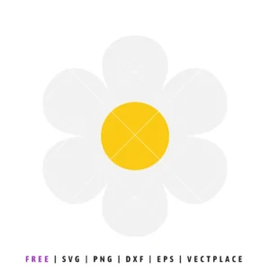 Simple daisy flower SVG with minimal petals, free floral cut file for Cricut and Silhouette projects