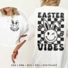 Easter Vibes Bunny Smiley Face SVG