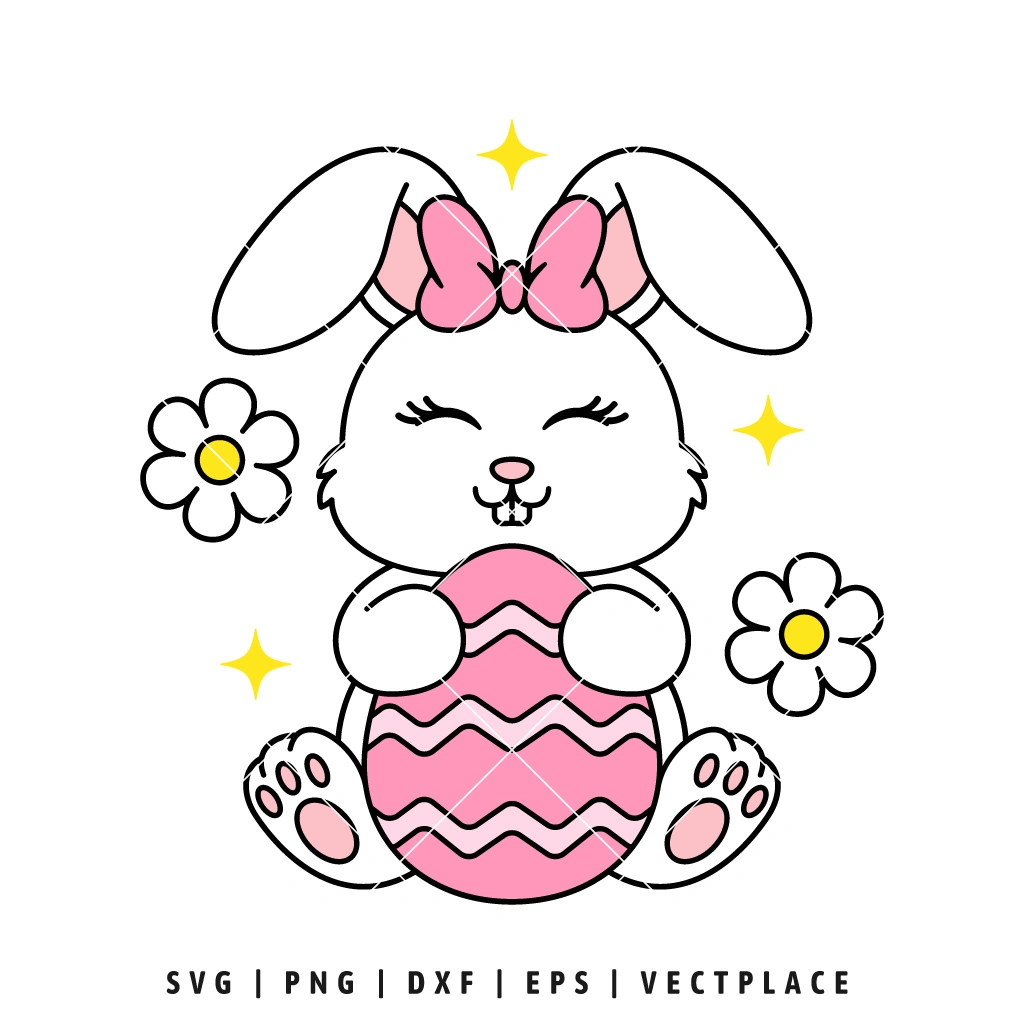 Cute Easter Bunny SVG - Vectplace