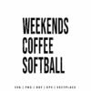 Weekends Coffee Softball SVG