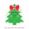 Cute Girl Christmas Tree SVG
