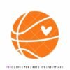 FREE Basketball with Heart SVG