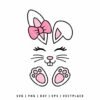 Cute Bunny Ears Bow Paws Easter SVG