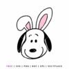 FREE Snoopy Easter Bunny SVG