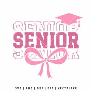 Alternative view of Senior SVG | Graduation SVG | Coquette Bow SVG