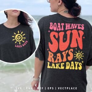 Boat Waves Sun Rays Lake Days SVG | Summer SVG