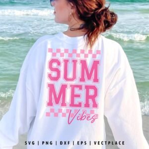 Alternative view of Summer Vibes SVG | Retro Summer SVG | Beach SVG