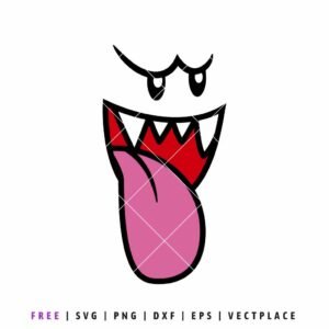 FREE Super Mario Boo Ghost Face SVG