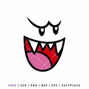 FREE Boo Ghost Face Super Mario SVG