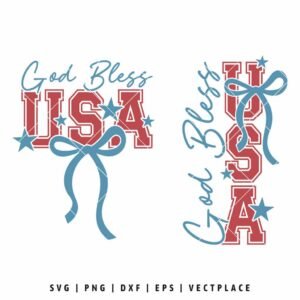 Alternative view of God Bless The Usa SVG | 4th of July SVG | Coquette SVG