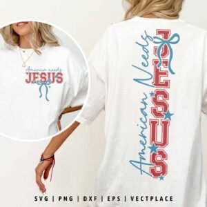 America Needs Jesus SVG | Coquette 4th of July SVG