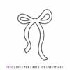 Free coquette bow SVG cut file with minimalist ribbon outline for Cricut and Silhouette crafting projects