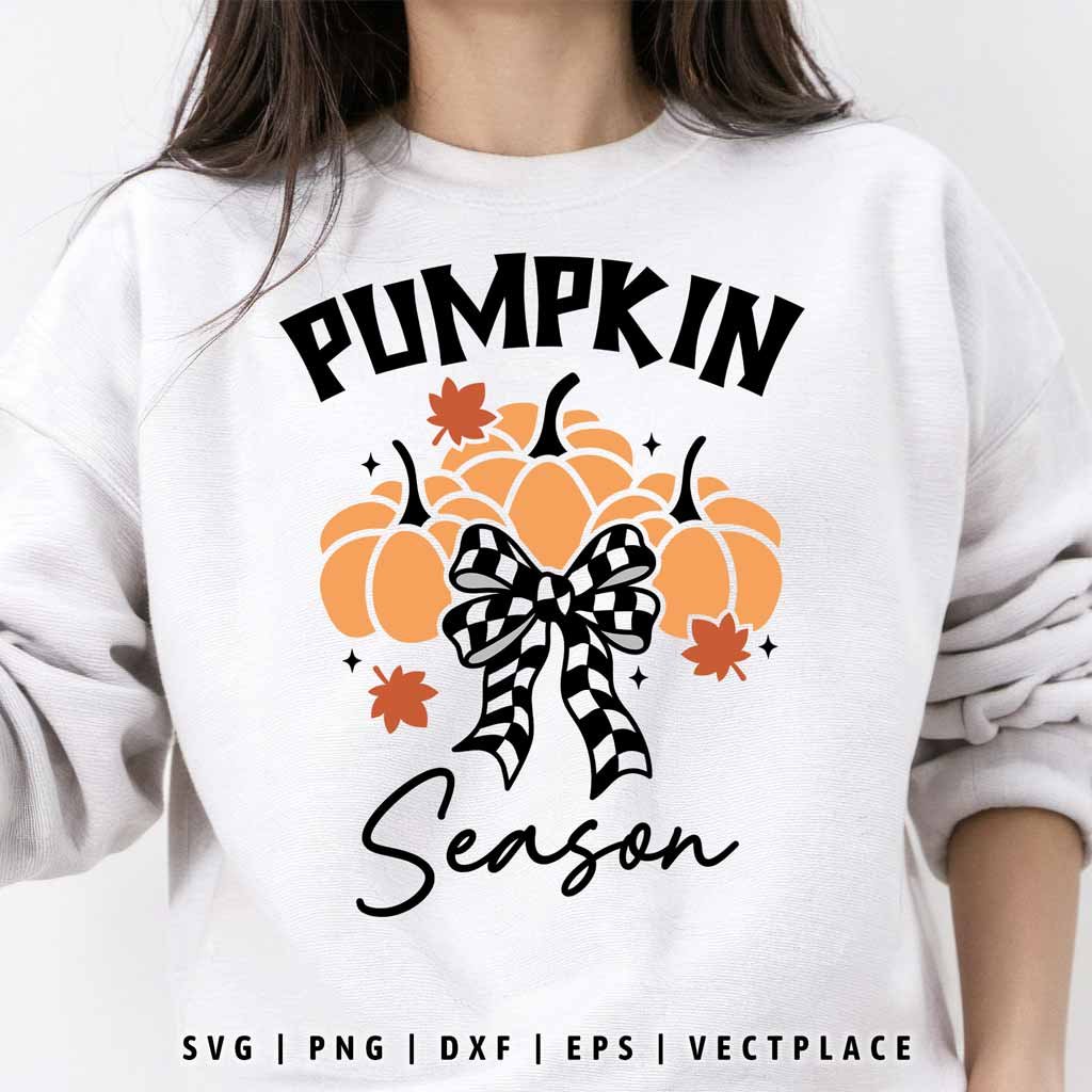 Pumpkin Season Coquette Bow SVG - Image 2