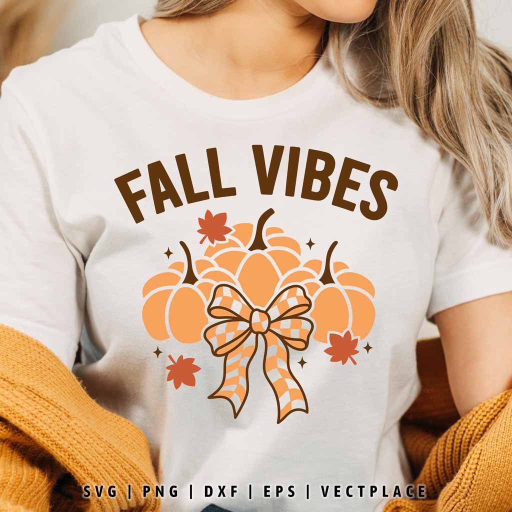 Fall Vibes Pumpkin Coquette SVG - Image 2