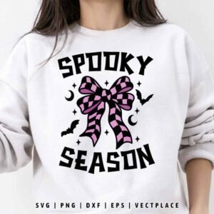 Alternative view of Spooky Season Coquette Bow SVG | Halloween SVG
