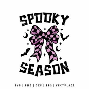 Spooky Season Coquette Bow SVG | Halloween SVG