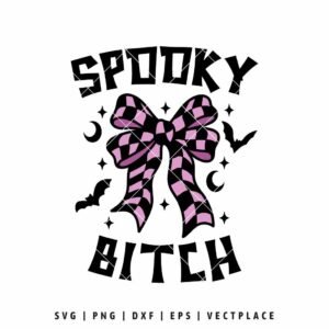 Spooky Bitch Coquette Bow SVG | Halloween SVG