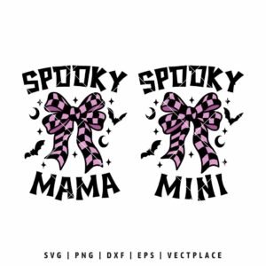 Alternative view of Spooky Mama Mini Coquette Bow SVG | Halloween SVG
