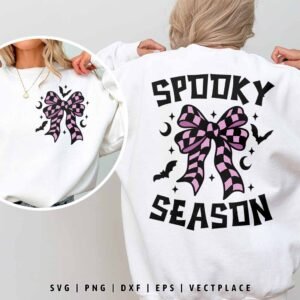 Spooky Season Coquette Bow SVG | Halloween SVG