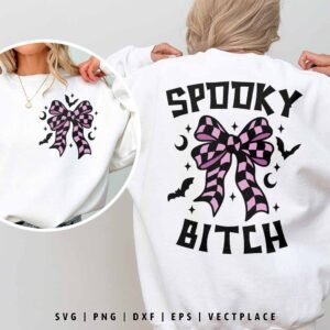 Spooky Bitch Coquette Bow SVG | Halloween SVG