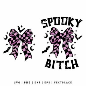 Alternative view of Spooky Bitch Coquette Bow SVG | Halloween SVG