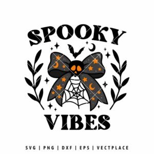 Coquette Bow Halloween SVG | Spooky Vibes SVG