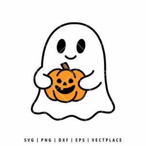 Ghost With Pumpkin SVG | Halloween SVG