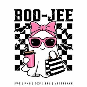 Halloween Ghost SVG | Checkered Boo Jee SVG | Spooky Season SVG