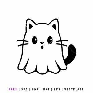 FREE Halloween Black Ghost Cat SVG
