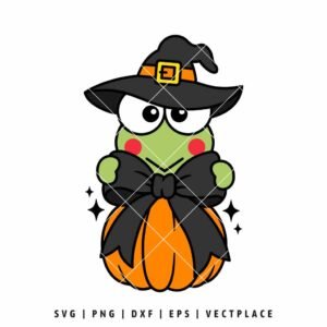 Keroppi Witch Coquette Halloween Pumpkin SVG