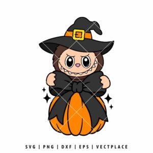 Labubu Witch Coquette Halloween Pumpkin SVG