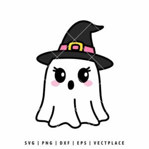 Cute Halloween Ghost Witch Girl SVG
